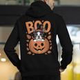 Boston Terrier Costume On Pumpkin Halloween Boston Terrier Men's Hoodie Back Print, Boston Terrier Halloween Hoodies, funny gift