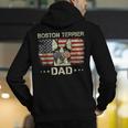 Boston Terrier Dad Dog Lovers American Flag 4th Of July For Women Men Men's Hoodie Back Print, Boston Terrier Dad Hoodies, American Boston Terrier Hoodies, Boston Terrier 4th Of July Hoodies, funny gift