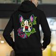 Boston Terrier In Day Of The Dead Sugar Skull Dog Men's Hoodie Back Print, funny gift