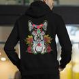Boston Terrier Dia De Los Muertos Day Of The Dead Dog Skull For Men Women Kids Men's Hoodie Back Print, funny gift
