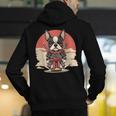 Boston Terrier Dog Japanese Style Samurai Dogs Men's Hoodie Back Print, funny gift