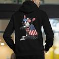 Boston Terrier Dog Merica 4th Of July Usa American Flag Men Men's Hoodie Back Print, American Boston Terrier Hoodies, Boston Terrier 4th Of July Hoodies, funny gift