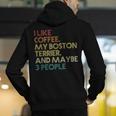 Boston Terrier Dog Owner Coffee Lovers Quote Vintage Retro For Men Women Men's Hoodie Back Print, funny gift