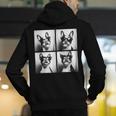 Boston Terrier Dogs With Sunglasses Photo Pets Meme Men's Hoodie Back Print, funny gift