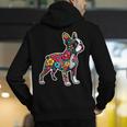 Boston Terrier Floral Vintage Dog Mom Distressed Men Women Kids Men's Hoodie Back Print, Boston Terrier Mom Hoodies, funny gift