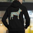 Boston Terrier Flower Silhouette Floral Dog Men Women Girls Kids Men's Hoodie Back Print, funny gift