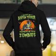Boston Terrier Halloween Zombie American Gentleman Dog Lover Men's Hoodie Back Print, Boston Terrier Halloween Hoodies, American Boston Terrier Hoodies, funny gift