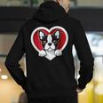 Boston Terrier Heart Cute Puppy Lover Or Dog Owner Men's Hoodie Back Print, funny gift