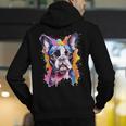 Boston Terrier Lover Pop Art Color Boston Terrier Dog For Men Women Girls Kids Men's Hoodie Back Print, funny gift