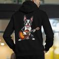 Boston Terrier Playing Guitar Boston Terrier Men's Hoodie Back Print, funny gift