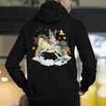 Boston Terrier Riding Unicorn Boys Girls Kids Rainbow Men's Hoodie Back Print, Boston Terrier Riding Hoodies, funny gift