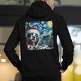 Boston Terrier Santa Starry Night Van Gogh Christmas Dog Men Women Kids Men's Hoodie Back Print, Boston Terrier Christmas Hoodies, funny gift