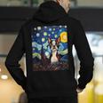 Boston Terrier Starry Night Van Gogh Art Men's Hoodie Back Print, funny gift