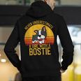 Boston Terrier Never Underestimate a Girl With a Bostie Men's Hoodie Back Print, funny gift