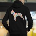 Boston Terrier Watercolor Flowers Men's Hoodie Back Print, funny gift