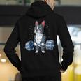 Boston Terrier Weightlifting Deadlift Men Fitness Gym Men's Hoodie Back Print, Boston Terrier Gym Hoodies, funny gift