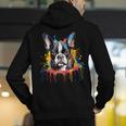 Colorful Boston Terrier Dog For Men Women Kids Men's Hoodie Back Print, funny gift
