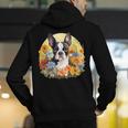 Cute Boston Terrier Spring Flower Garden Colorful Puppy Dog Men's Hoodie Back Print, funny gift