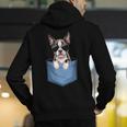 Cute Pocket Boston Terrier Lover Dog Mom Men's Hoodie Back Print, Boston Terrier Mom Hoodies, funny gift
