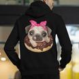 Cute Pug Shirt Donut Girls Dog Men's Hoodie Back Print, funny gift