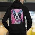 Dog Pink Boston Terrier Men's Hoodie Back Print, funny gift