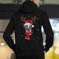 Family Matching Reindeer Xmas Boston Terrier Christmas Men's Hoodie Back Print, Boston Terrier Christmas Hoodies, funny gift