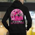 Ghost And Witch Boston Terrier Dog In October We Wear Pink Men's Hoodie Back Print, Boston Terrier Ghost Hoodies, funny gift