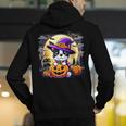 Halloween Boston Terrier Dog Breed With Jack O' Lantern Art Men's Hoodie Back Print, Boston Terrier Halloween Hoodies, funny gift
