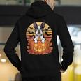 Halloween Retro Boston Terrier Men's Hoodie Back Print, Boston Terrier Halloween Hoodies, funny gift