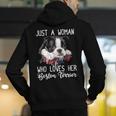 Just a Woman Who Loves Her Boston Terrier Cute Dog Mom Men's Hoodie Back Print, Boston Terrier Mom Hoodies, funny gift