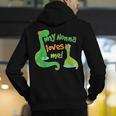 Kids My Nonna Loves Me Dinosaur Grandson Men's Hoodie Back Print, funny gift
