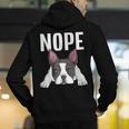 Nope Boston Terrier Puppy Dog Bostie Lover Men Women Girls Kids Men's Hoodie Back Print, funny gift