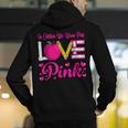 In October We Wear Pink Love Teacher Breast Cancer Awareness Men&#x27;s Hoodie Back Print, funny gift