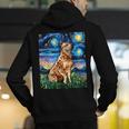 Red Heeler Starry Night Cattle Dog Colorful Art By Aja For Men Women Girls Kids Men's Hoodie Back Print, funny gift