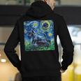 Scottish Terrier Starry Night Scotty Dog Art By Aja Men's Hoodie Back Print, funny gift