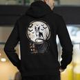 Spooky Halloween Moon Boston Terrier Boston Bull Bostie Men's Hoodie Back Print, Boston Terrier Halloween Hoodies, funny gift