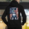 Vintage Boston Terrier Dog American USA US Flag Pets Lovers Men's Hoodie Back Print, American Boston Terrier Hoodies, funny gift