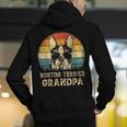Vintage Boston Terrier Grandpa Dog Lovers Father's Day Men's Hoodie Back Print, funny gift