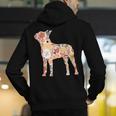 Vintage Floral Boston Terrier For Dog Lover Men's Hoodie Back Print, funny gift
