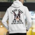 Bostie Mama Dog Dad Boston Terrier For Men Women Men's Hoodie Back Print, Boston Terrier Dad Hoodies, funny gift