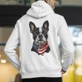 Boston Terrier American Flag Men's Hoodie Back Print, American Boston Terrier Hoodies, funny gift