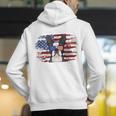 Boston Terrier Dad American Flag 4th Of July Dog Fathers Day Men's Hoodie Back Print, Boston Terrier Dad Hoodies, American Boston Terrier Hoodies, Boston Terrier 4th Of July Hoodies, funny gift