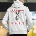 Boston Terrier Dog Santa Hat Men Kids Ugly Christmas Light Men's Hoodie Back Print, Boston Terrier Christmas Hoodies, funny gift