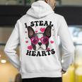 Boston Terrier Heart Glasses Girls Bostie Valentines Day Men's Hoodie Back Print, funny gift
