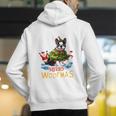 Boston Terrier Merry Christmas Tree Lights Dog X-Mas Dogs Men's Hoodie Back Print, Boston Terrier Christmas Hoodies, funny gift