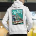 Boston Terrier Merry Christmas Tree Truck Dog X-Mas Men's Hoodie Back Print, Boston Terrier Christmas Hoodies, funny gift