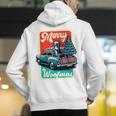 Boston Terrier Merry Christmas Tree Truck Santa Dog X-Mas Men's Hoodie Back Print, Boston Terrier Christmas Hoodies, funny gift