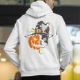 Boston Terrier Pumpkin Jack O Lantern Halloween Men's Hoodie Back Print, Boston Terrier Halloween Hoodies, funny gift