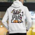 Boston Terrier Skeleton Mummy Witch Halloween Men's Hoodie Back Print, Boston Terrier Halloween Hoodies, funny gift