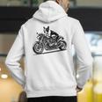 Cool Boston Terrier Riding a Motorcycle Biker Dog Lover For Men Women Kids Men's Hoodie Back Print, Boston Terrier Riding Hoodies, funny gift